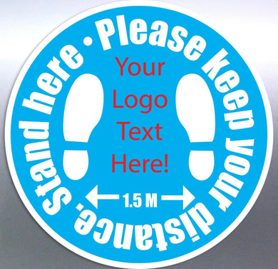 Stand here floor sticker custom to logo words text new design