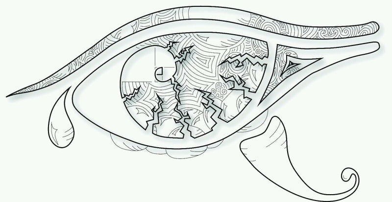 Eye of Horus Fibonacci Spiral Vinyl cut Car Sticke
