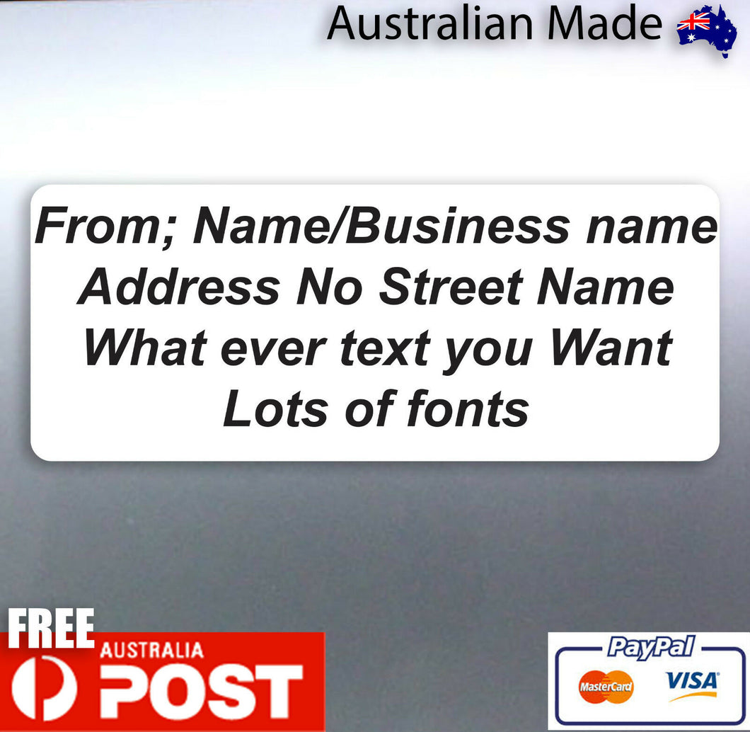 102 sticker 55 x 25 mm Custom Your Text Words logo