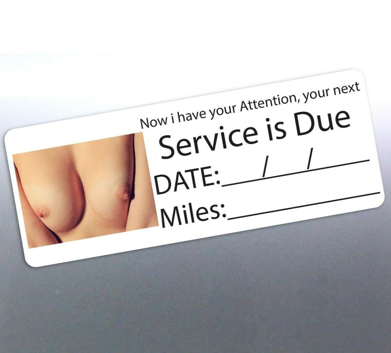 Booby Next Service due stickers 65mm your attentio