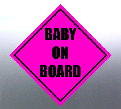 4 Baby on board sticker Sign vinyl cut inside the new born