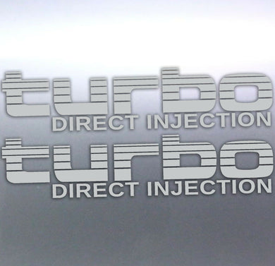 2x Silver Turbo Direct Injection Stickers Toyota L