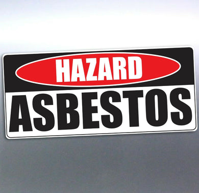 HAZARD ASBESTOS Sign 210x100mm safety sign cor-flu
