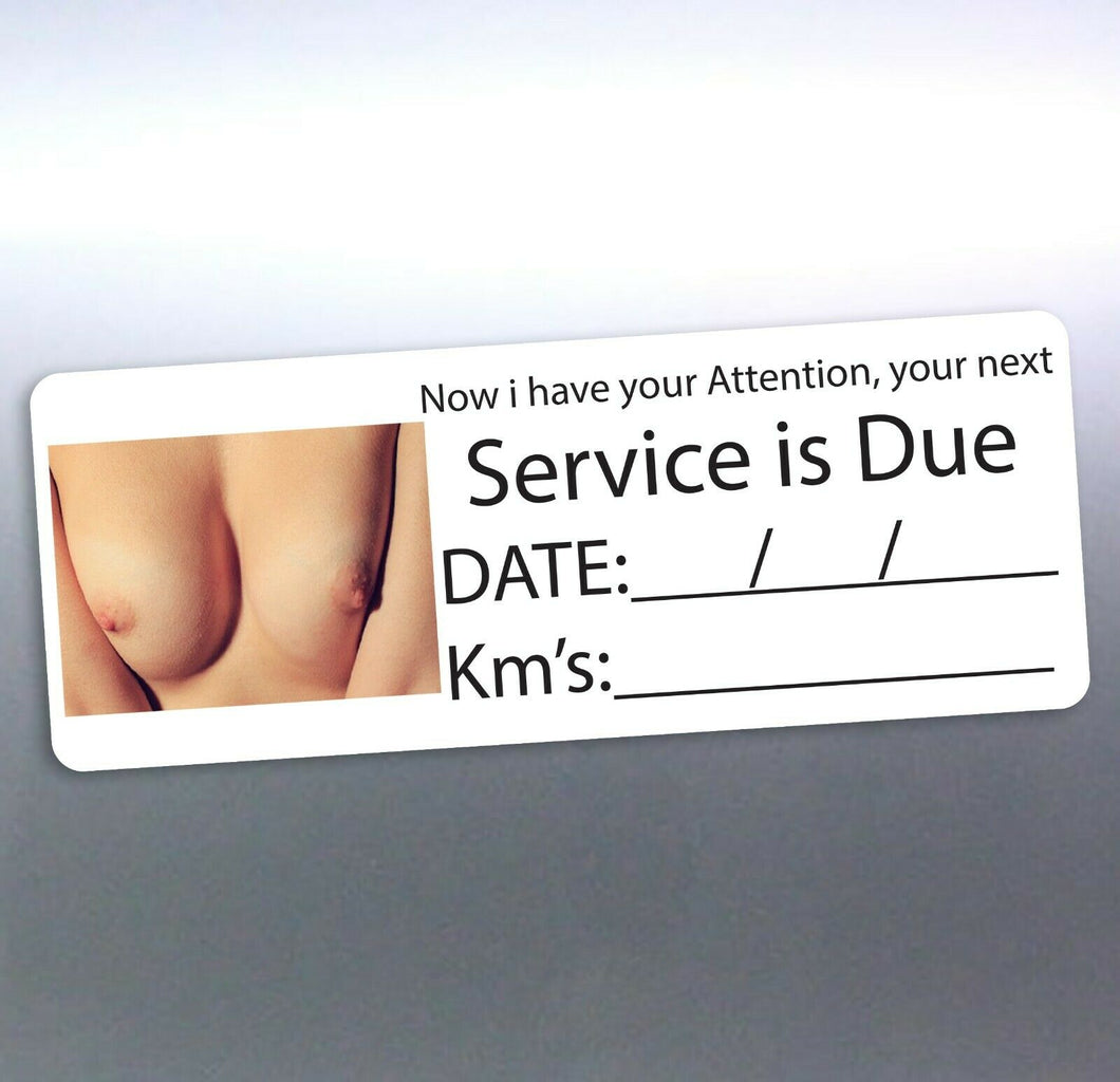 102 booby Next Service due sticker 65x25mm your at