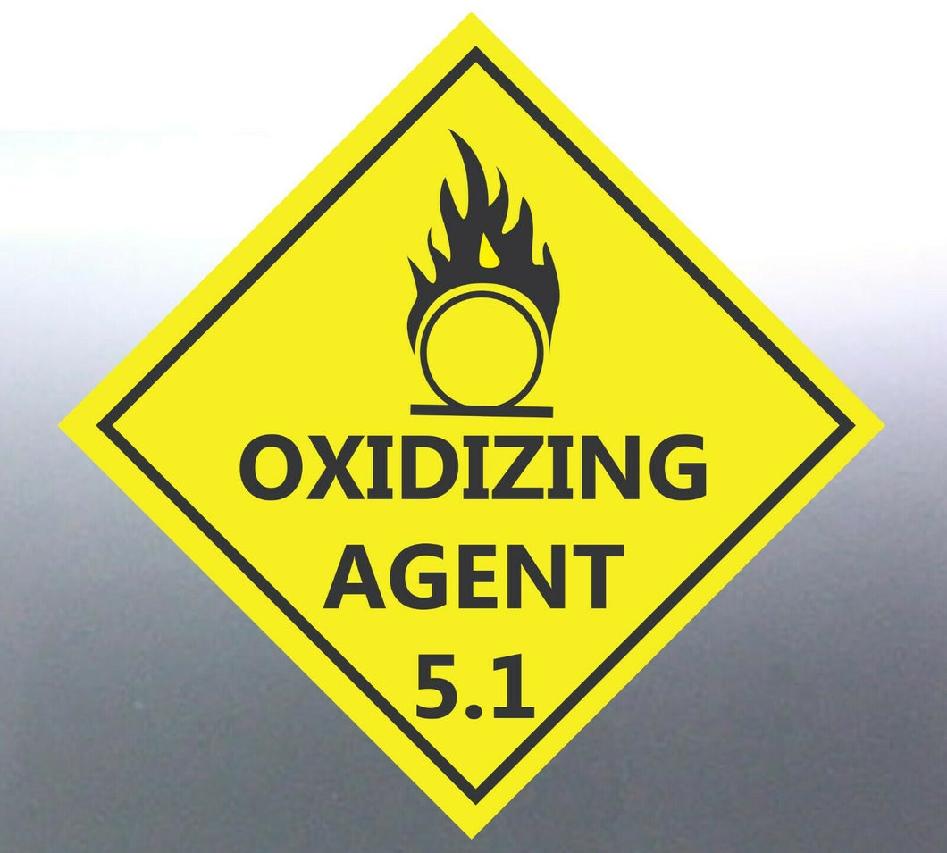 4x22cm Oxidizing Agent Class 5.1 Decal Safety Mate