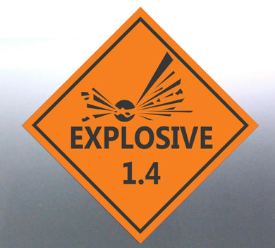 100 at 15cm Explosive 1.4 Decal Safety Material or