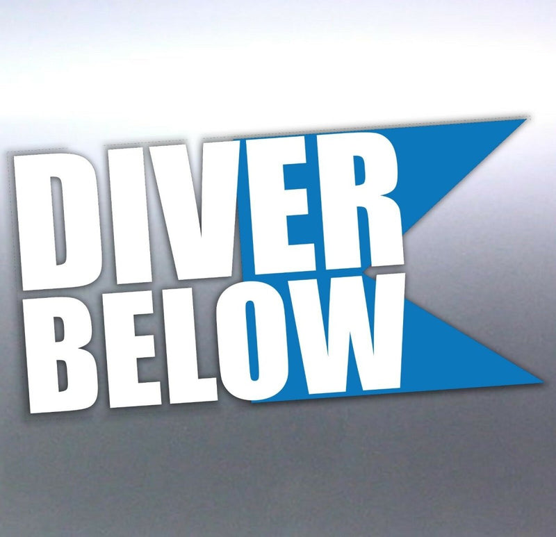 Alpha flag DIVER BELOW Vinyl cut Car boat Sticker 
