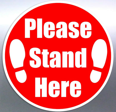 Please keep your distance Stand here floor sticker 