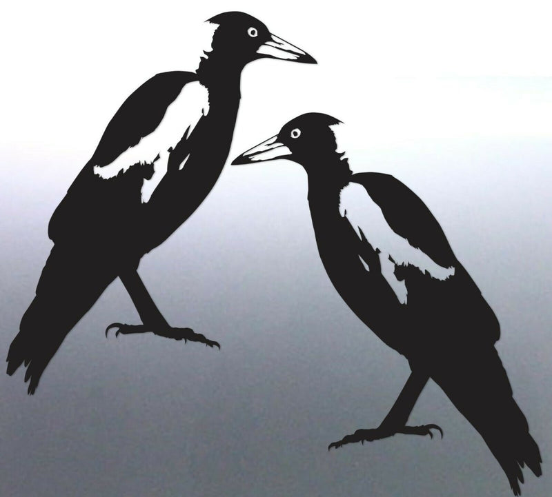 Mirrored pair of native Magpie Vinyl cut decal Sti