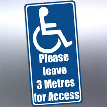 Load image into Gallery viewer, Disabled parking sticker 105 x 210 mm car Please l
