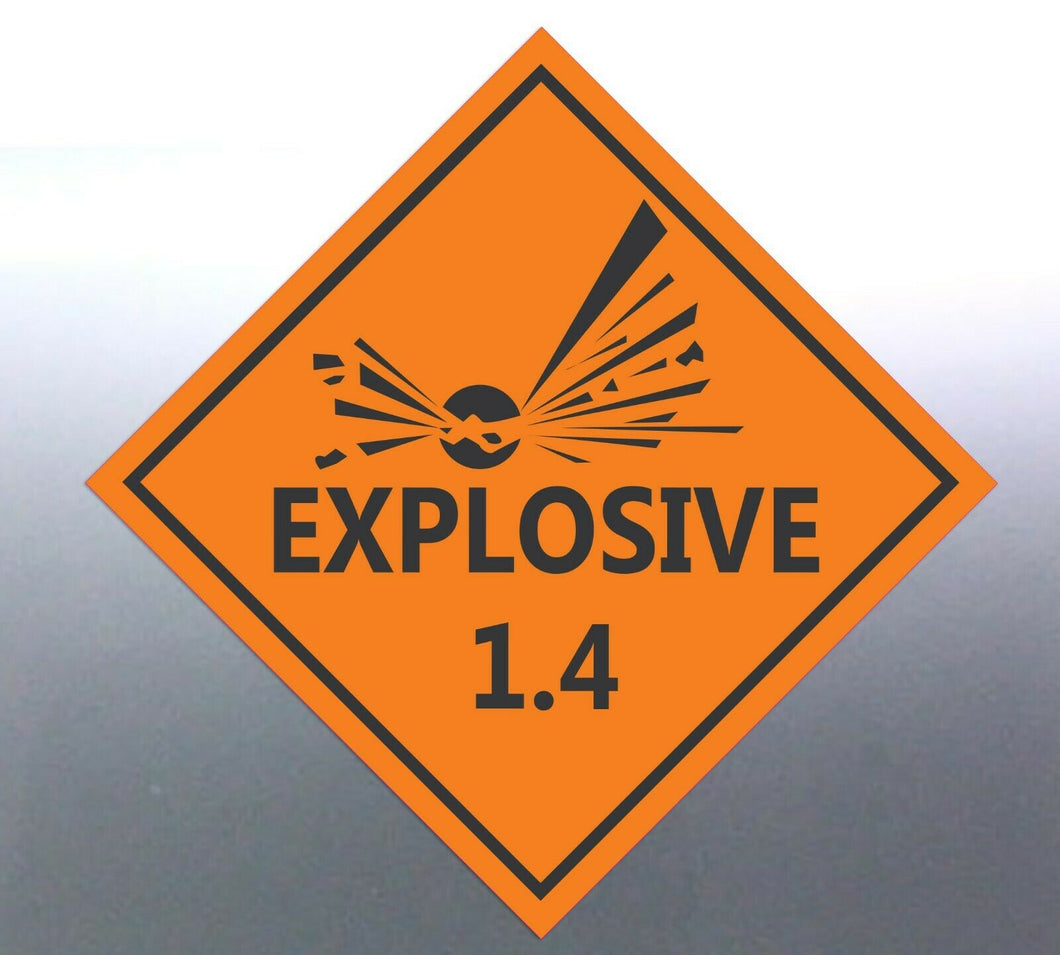 4x22cm Explosive 1.4 Decal Safety Material orange 
