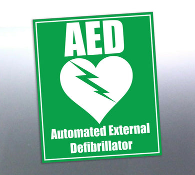 AED vinyl sticker 100 x 120 mm car truck window Au