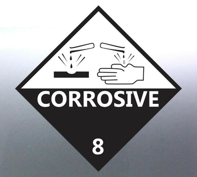 10 at 22cm Corrosive 8 Decal Danger Hazardous Mate