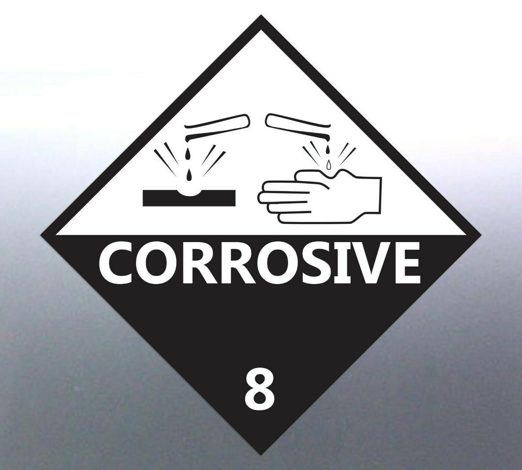 220 mm Corrosive 8 Decal Danger Hazardous Material