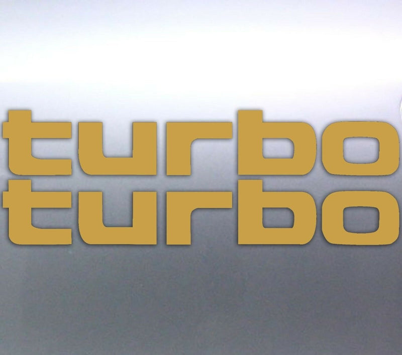 2 x Gold TURBO REAR Stickers Toyota Landcruiser 4W