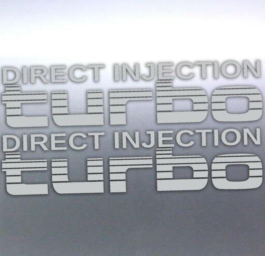 2x Silver Direct Injection Turbo Stickers 4WD | Brisbane | Stick-Dat