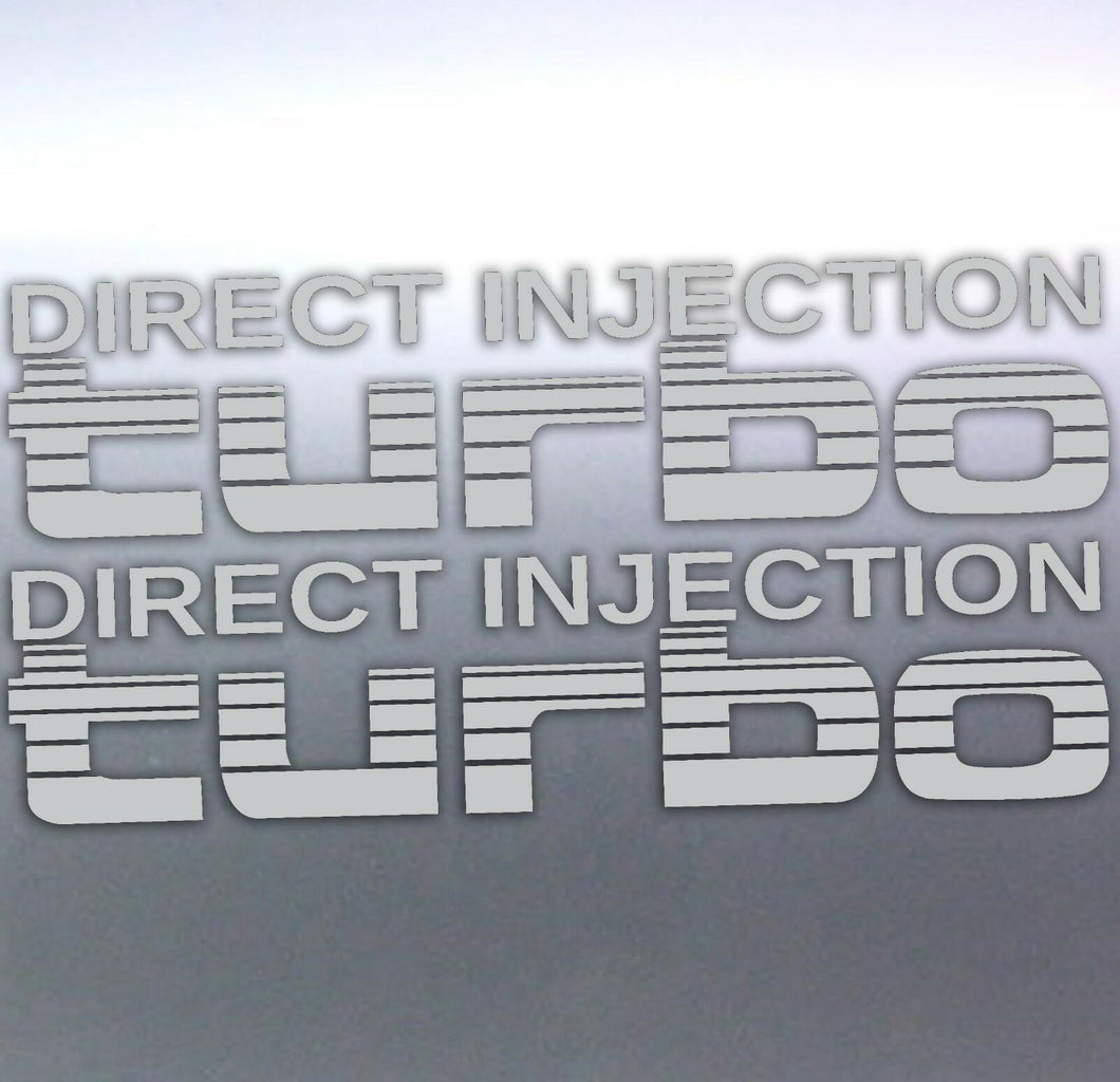 2x Silver Direct Injection Turbo Stickers Toyota L