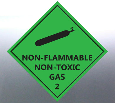 50 at 15cm Non-Flammable Non-toxic gas 2 Decal Saf