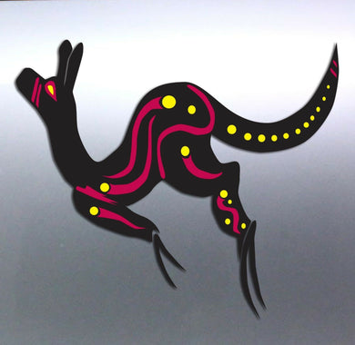 Kangaroo Aboriginal art Vinyl cut Car boat Sticker