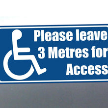 Load image into Gallery viewer, Disabled parking sticker 3 metres 105 x 210 mm car
