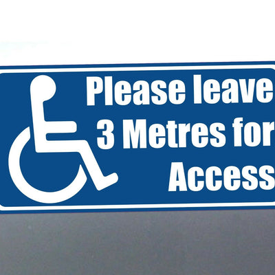 Disabled Parking Sticker – Please Leave 3 Metres for Access (105 x 210 mm) | Stick-Dat