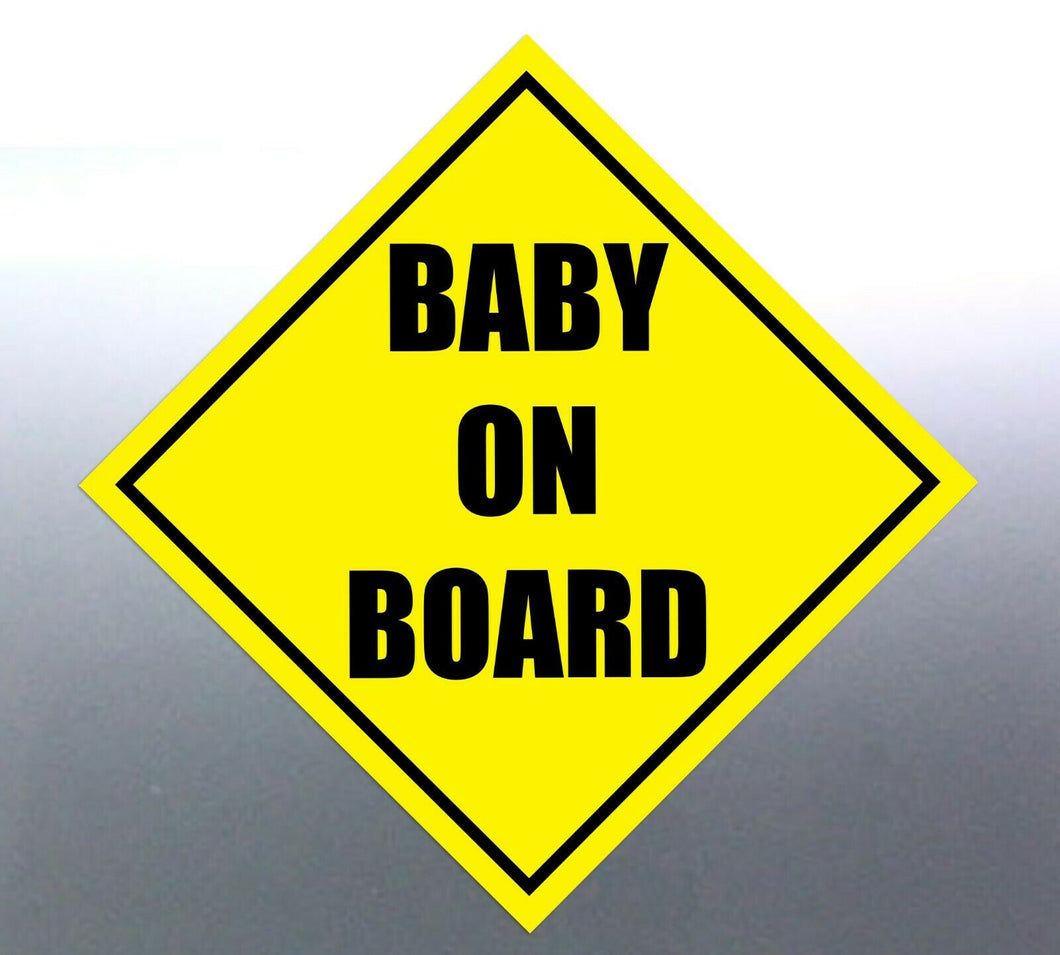 4x Baby on board sticker Sign vinyl cut in side th