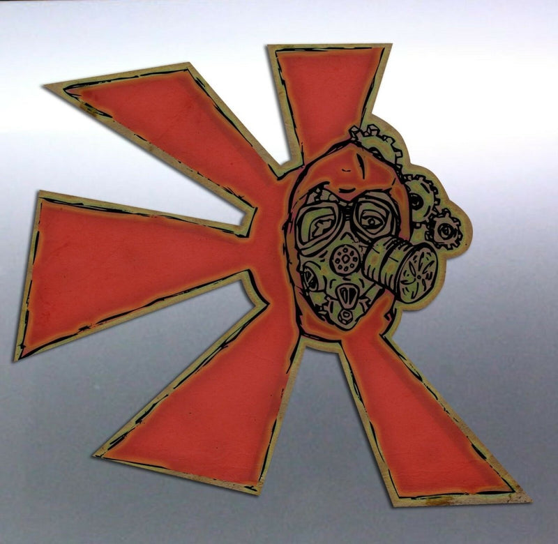 Rising Sun Steam Punk Sticker Gas Mask Steampunk decal
