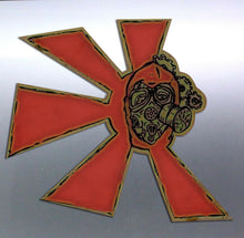 Load image into Gallery viewer, Rising Sun Steam Punk Sticker Gas Mask Steampunk decal
