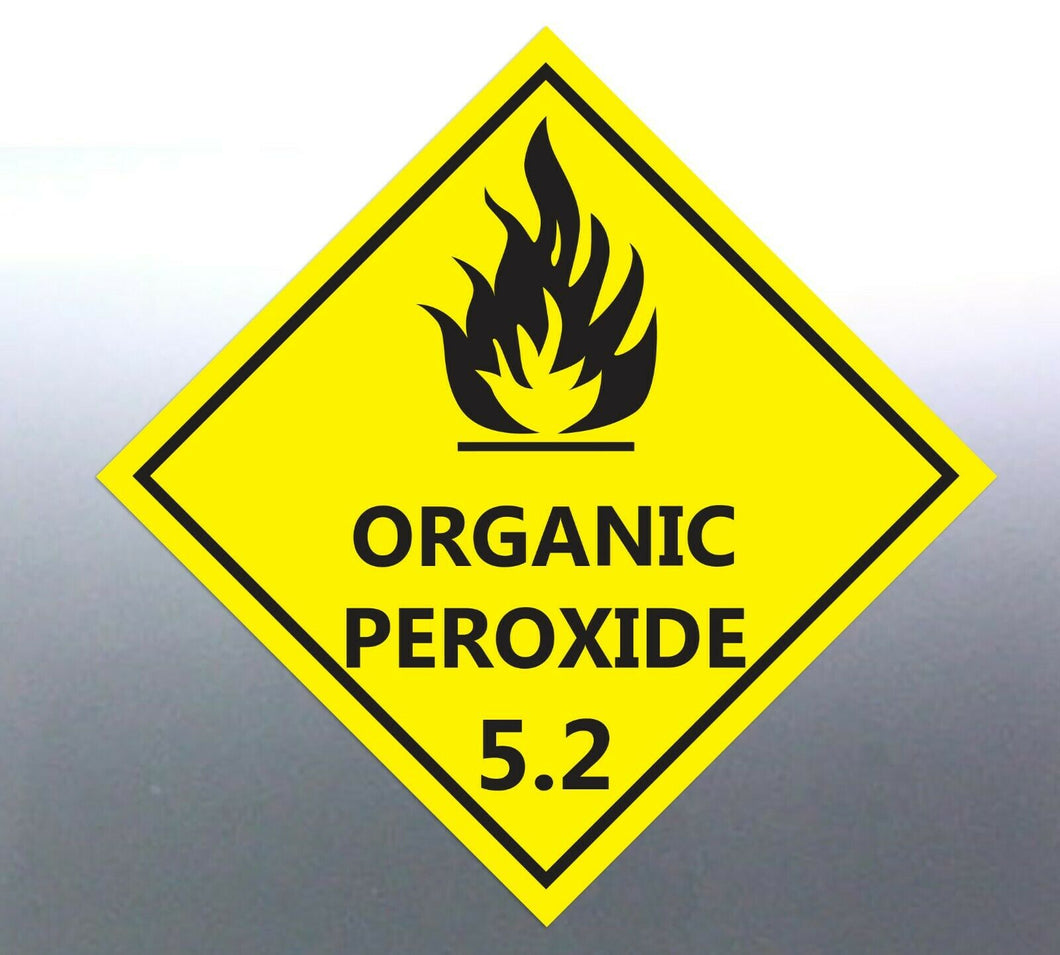 150mm Organic Peroxide Decal Safety Material yello