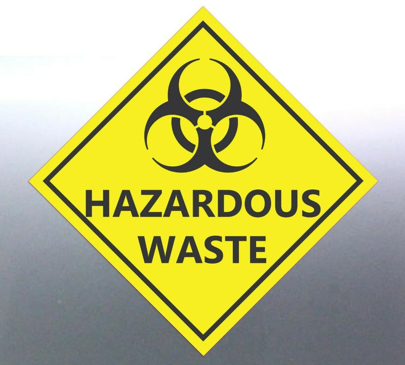 150mm Hazardous waste Decal Safety Material yellow