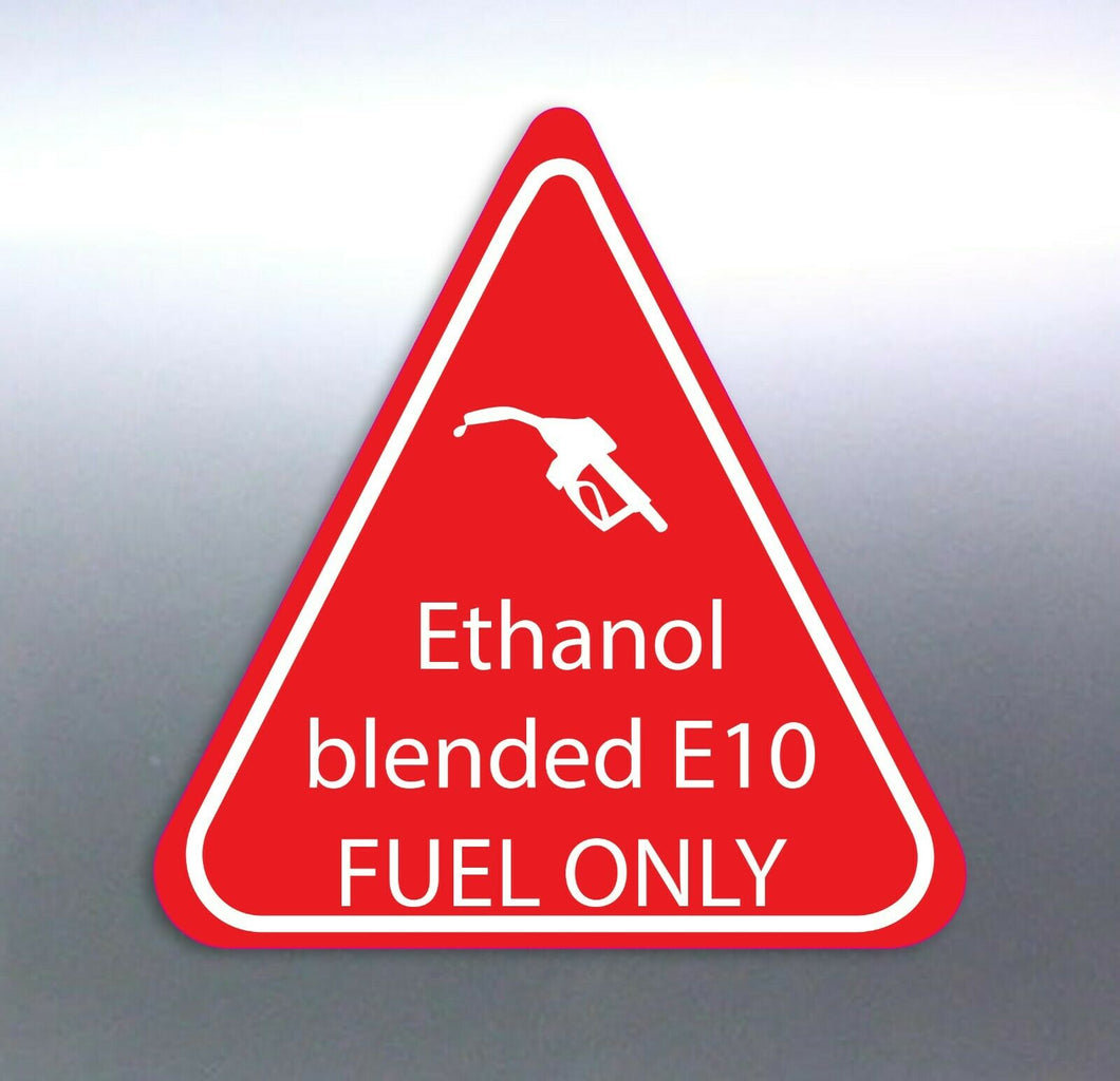 Ethanol-blended  91 fuel ONLY sticker red and white