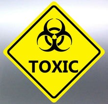 Load image into Gallery viewer, 150mm Toxic Sticker Yellow vinyl HAZMAT Hazardous label
