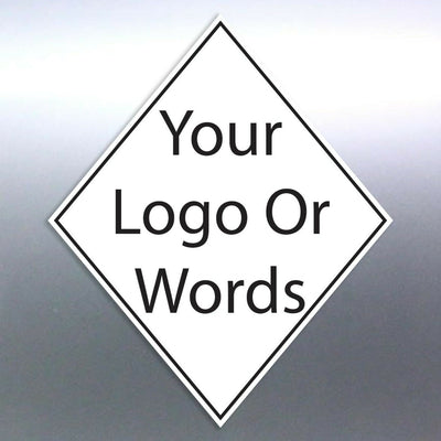 20 diamond shaped stickers 60x50mm Custom Your Text Words logo Australian made