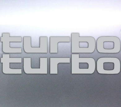 2 x Silver TURBO REAR Stickers Toyota Landcruiser 