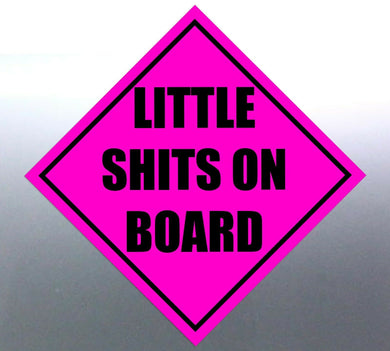 4x Little shits on board sticker Sign vinyl cut baby decal
