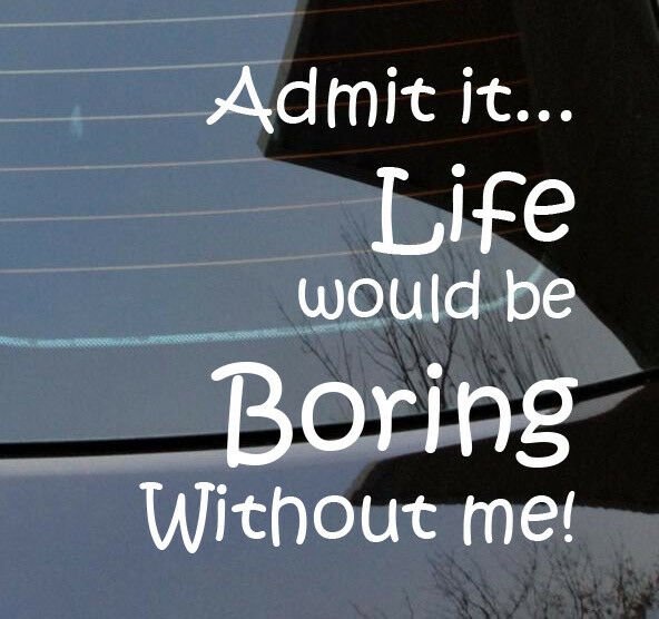 Admit it life would be boring without me vinyl cut