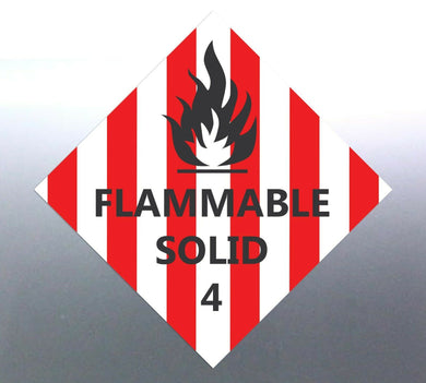 10 @ 15cm flammable solid 4 Decal Safe Material Re