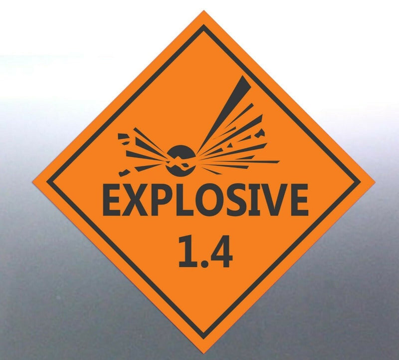 150 mm Explosive 1.4 Decal Safety Material orange 