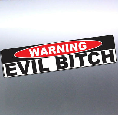 Warning EVIL BITCH funny Crazy car Vinyl Sticker 2