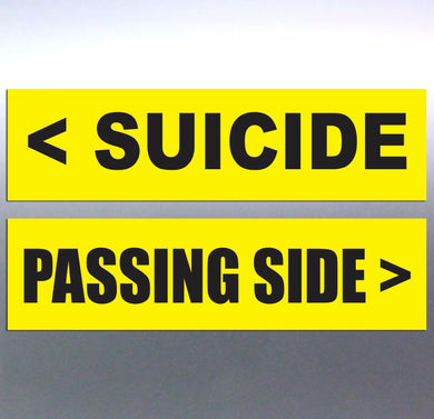 Passing side and SUICIDE Vinyl Sticker 200 x 55 mm