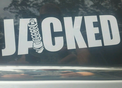 JACKED Shock Spring Vinyl cut Car 4X4 Sticker 200x