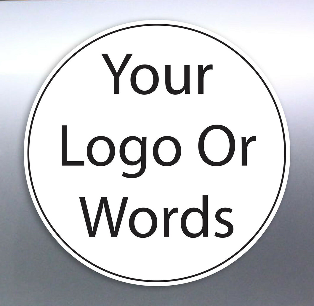 25 at 15 mm Circle sticker Custom Your Text Words 