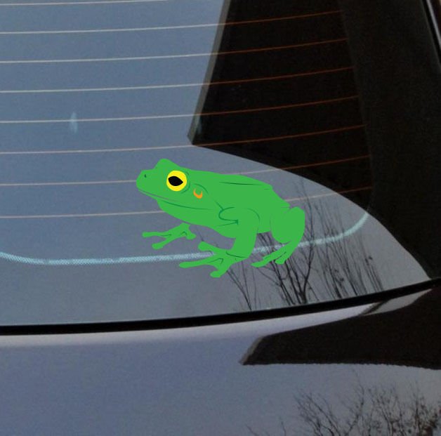 Green Tree Frog stickers vinyl cut 90 x 65 mm Aust