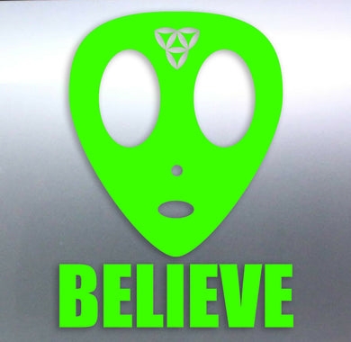 Alien Believe in UFOs Space Vinyl cut Sticker australia