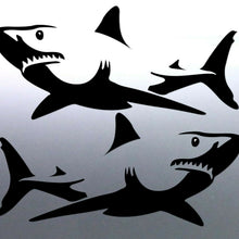 Load image into Gallery viewer, Mirrored pair of Shark Sticker boat Spearfishing A
