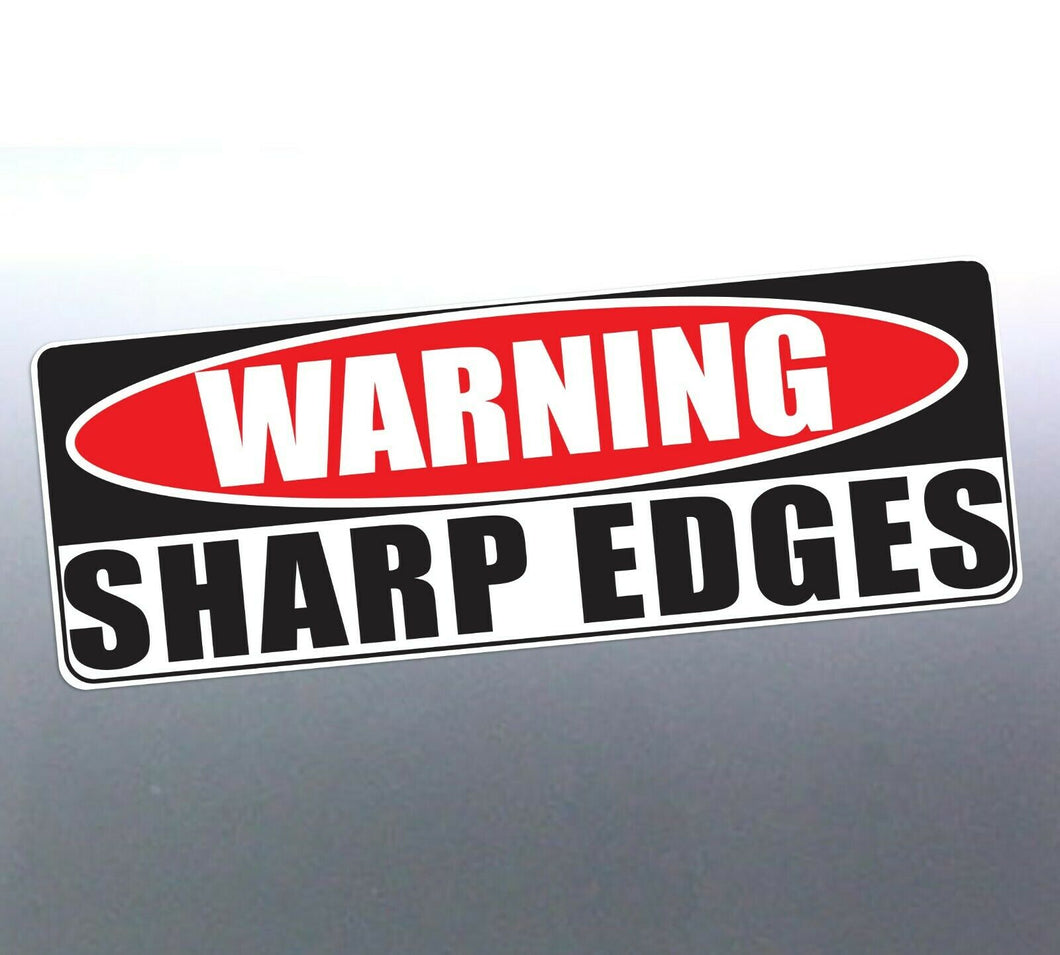 Warning Sharp Edges Sticker 200x70 mm design vinyl