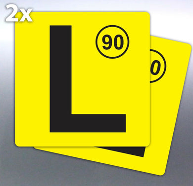 2 of Learner plate 90 Quality Magnets 150 mm squar