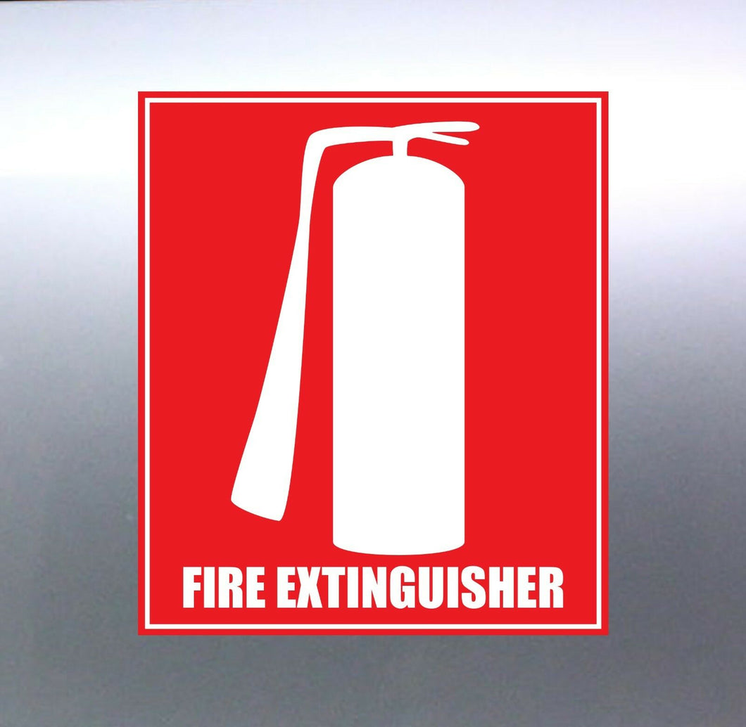 4 x fire extinguisher vinyl sticker 100 x 120 mm c