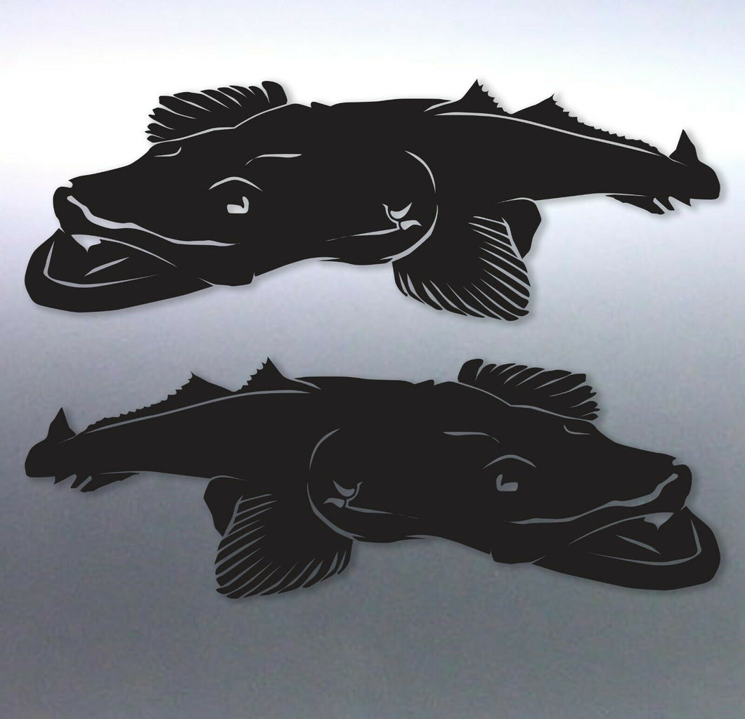 Flathead Fish rod fishing Vinyl cut Sticker Australian made Lazy Lizard  hooked A