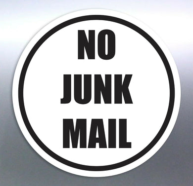No junk mail sticker Vinyl Cut 105x105 mm Black decal